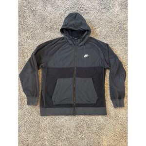 Vintage Nike Men Large Fleece Hoodie Jacket Navy Casual Sporty 90s Retro‎ Clean